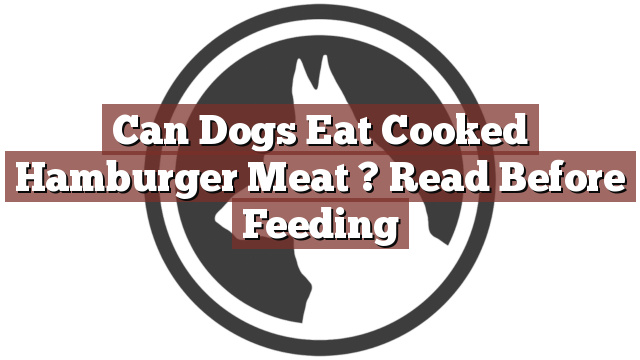 Can Dogs Eat Cooked Hamburger Meat ? Read Before Feeding