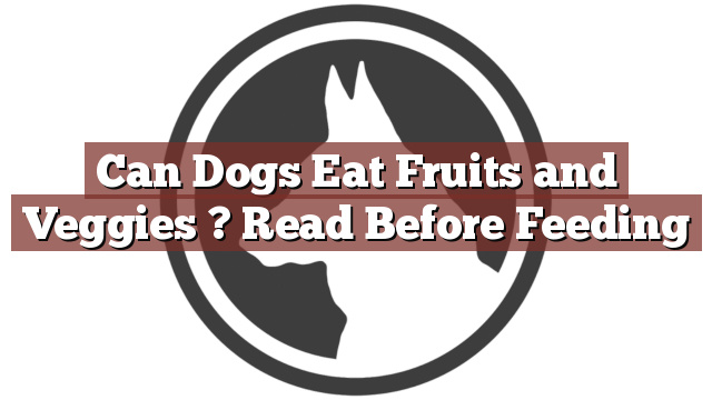 Can Dogs Eat Fruits and Veggies ? Read Before Feeding