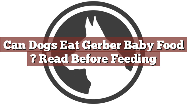 Can Dogs Eat Gerber Baby Food ? Read Before Feeding