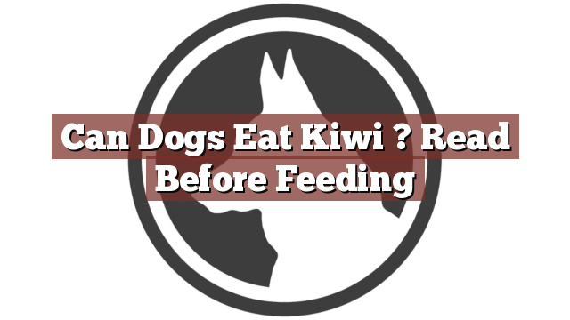 Can Dogs Eat Kiwi ? Read Before Feeding