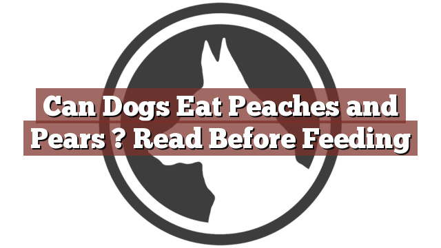 Can Dogs Eat Peaches and Pears ? Read Before Feeding