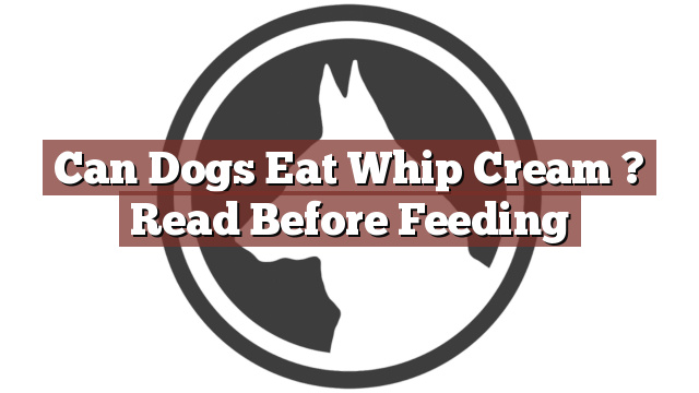 Can Dogs Eat Whip Cream ? Read Before Feeding